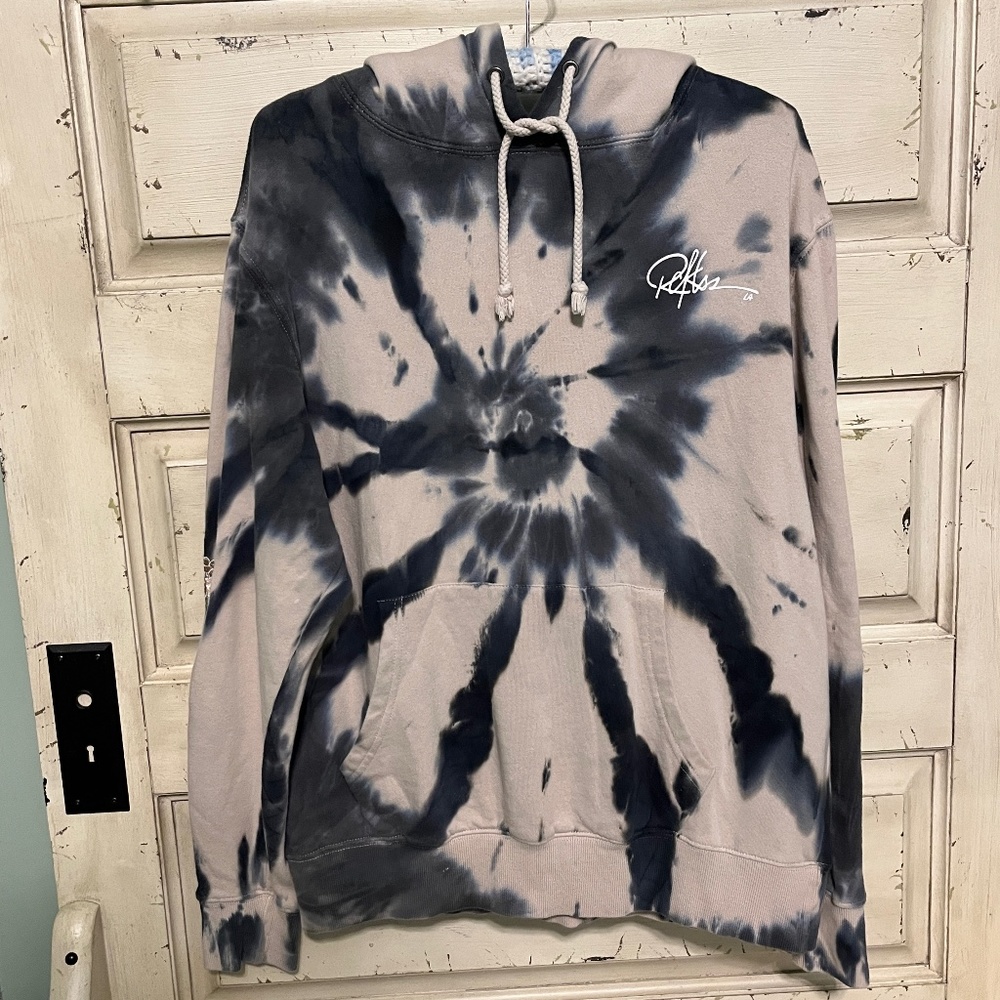 Y&R  [Young & Reckless] Grey & Beige Embroidered Hooded Sweatshirt Size M